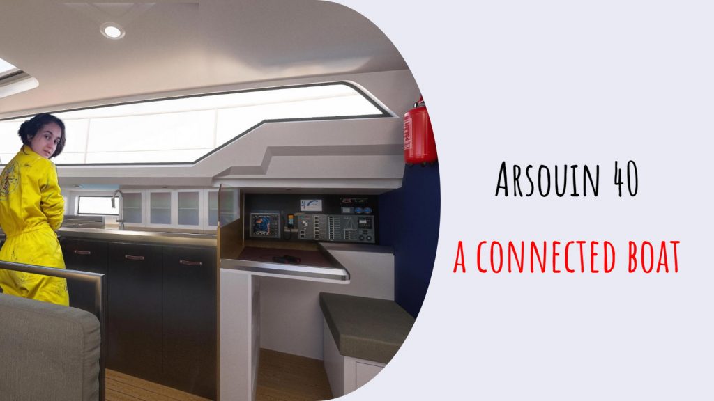 Arsouin 40 is a connected boat to provide owners swith online services dedicated to the use of electricity, such as state-of-charge monitooring, boat availiability, and specific services that will enventually be offered by marinas.