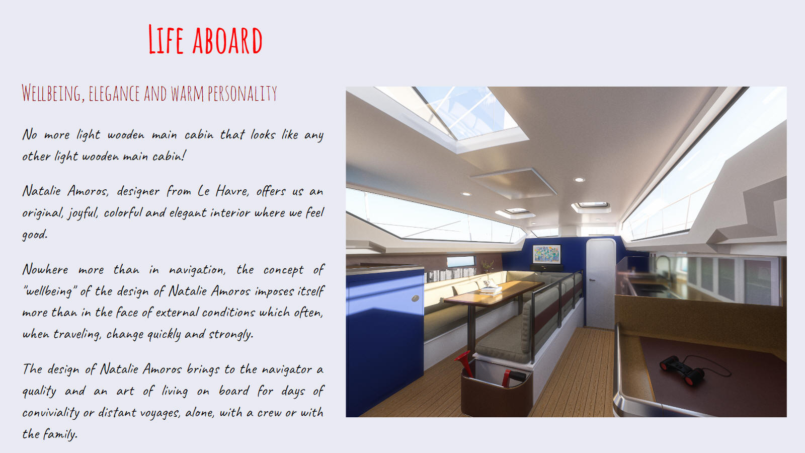 Arsouin 40 hybrid electric sailboat, Wellness, elegance and warm personality